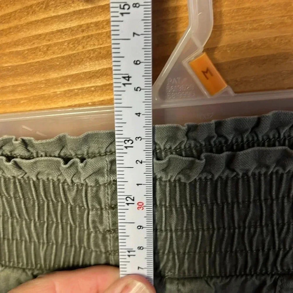 Abercrombie and Fitch women’s army green pants m elastic waist tie front pockets - Picture 3 of 8